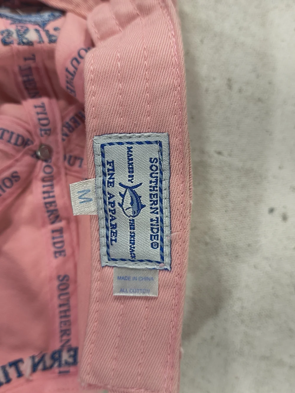 Southern Tide Pink Skipjack Embroidered Adjustable Cap